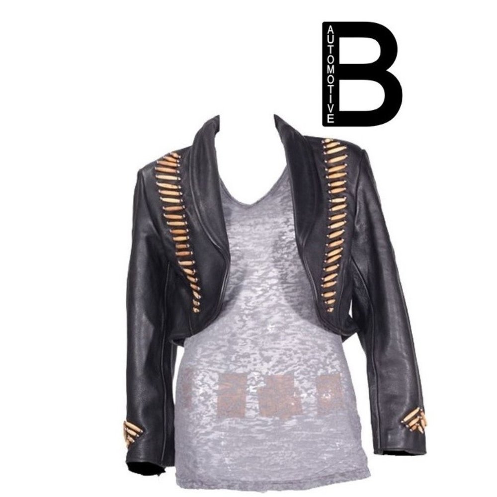 Women's Bolero Jacket With Bones & Studs